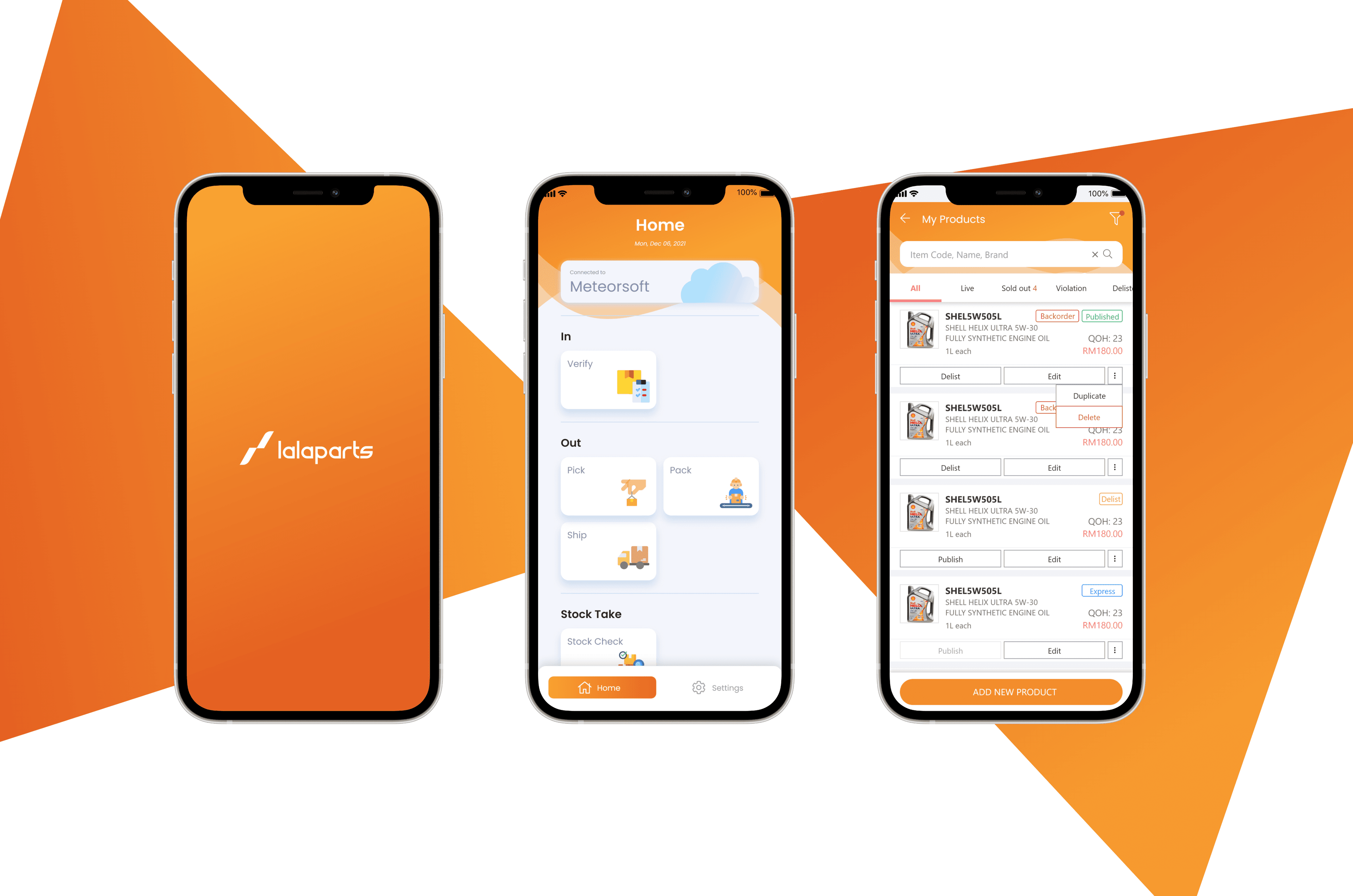Preview of LalaParts Seller App